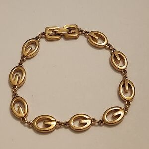 Givenchy Gold Plated G Logo Link Bracelet